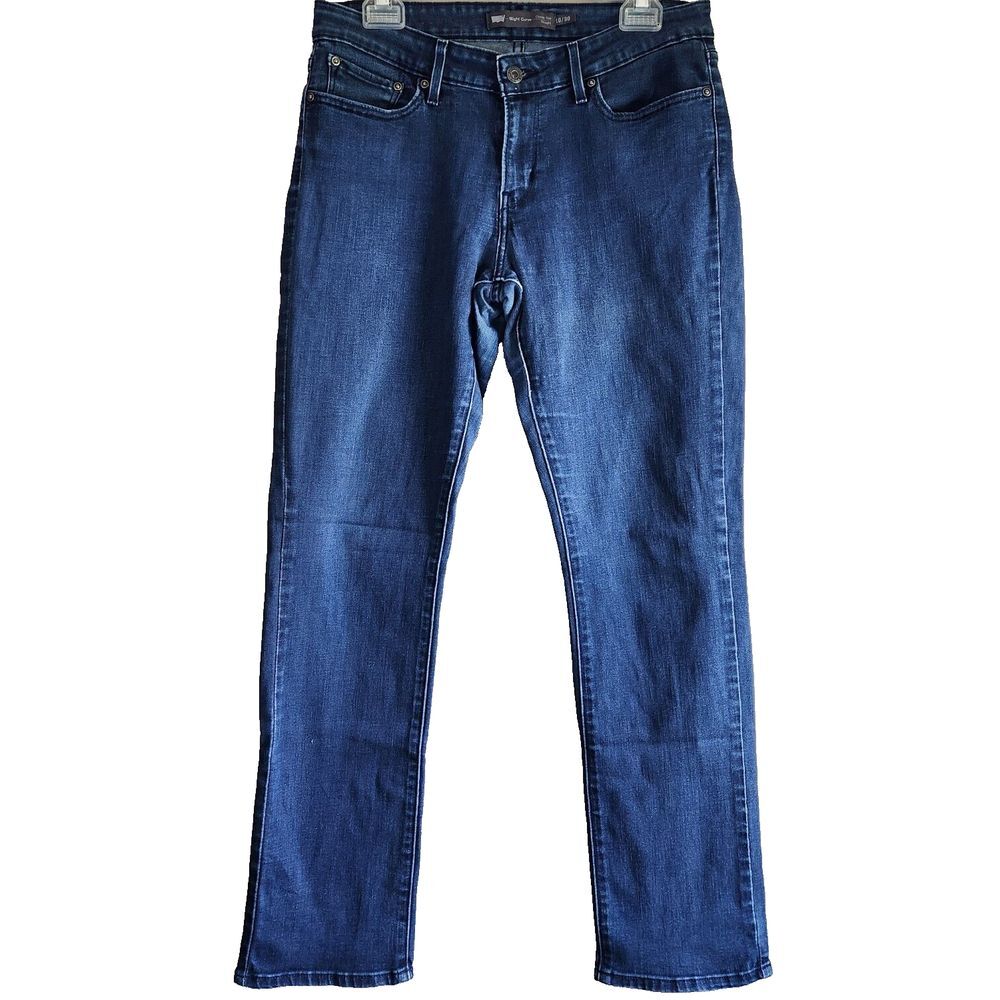 Levi's Slight Curve Womens Size 10/30 Stretch Jeans Medium Wash Blue Distressed